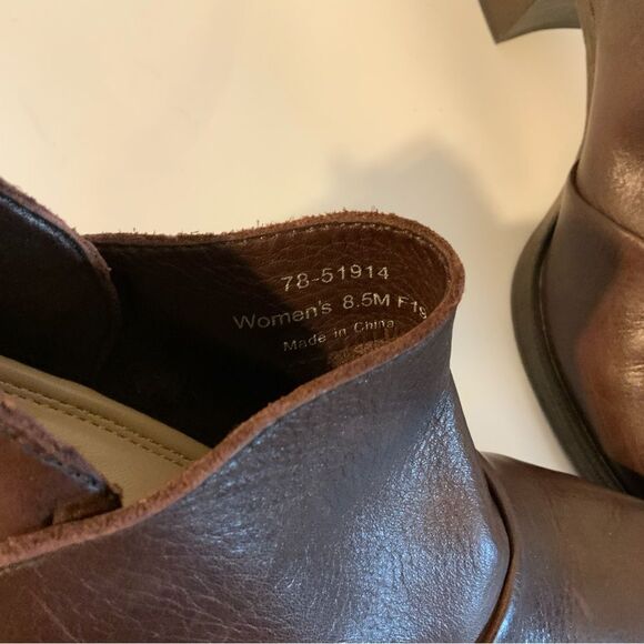 Johnston and Murphy Brown Back zip Block Heels size 8.5 - Picture 16 of 16